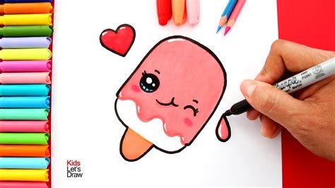 C Mo Dibujar Una Paleta De Fresa Kawaii F Cil How To Draw A Cute