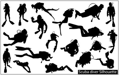 Scuba Diving Silhouette 16177432 Vector Art At Vecteezy