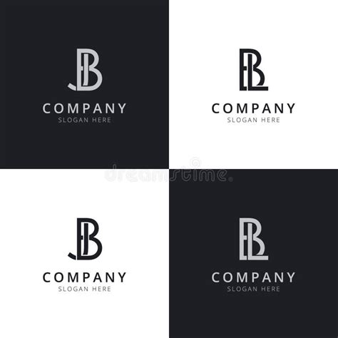 Plantillas Iniciales De Logotipo De Letra Bj Bl Ilustración del Vector