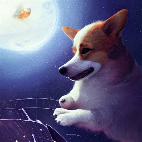 An Extremely Cute Corgi Puppy Cosmonaut Exploring An Stable Diffusion