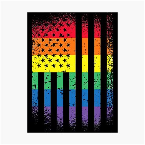 Lgbt Vintage Rainbow American Flag Gay Pride Transgender Photographic Print By Graceboyle25