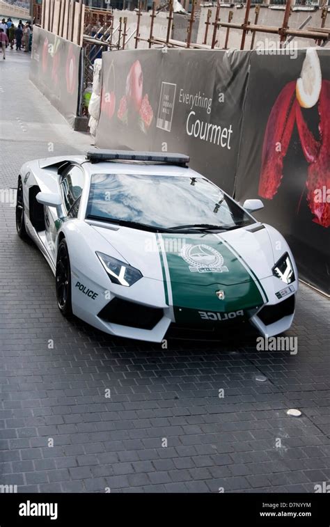 White Lamborghini Aventador Lp Coupe Dubai Police Patrol Car