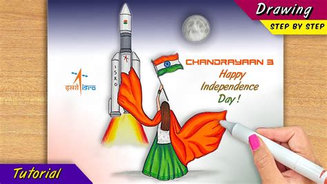 Drawing Chandrayaan 3 Easy 77th Independence Day Poster 15 Aug