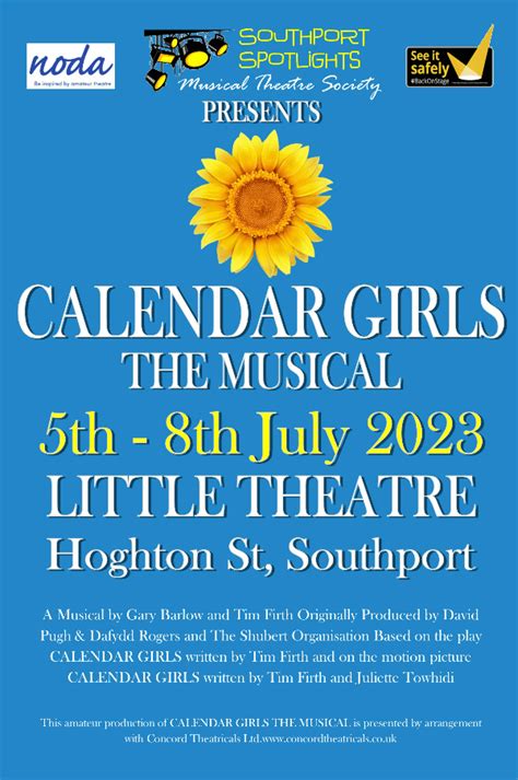 Calendar Girls - The Musical at Little Theatre Southport event tickets from TicketSource