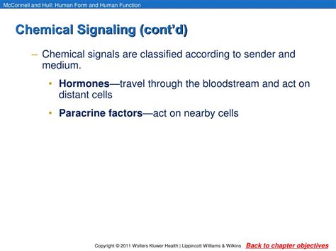 PPT Chapter 4 Communication Chemical And Electrical Signaling