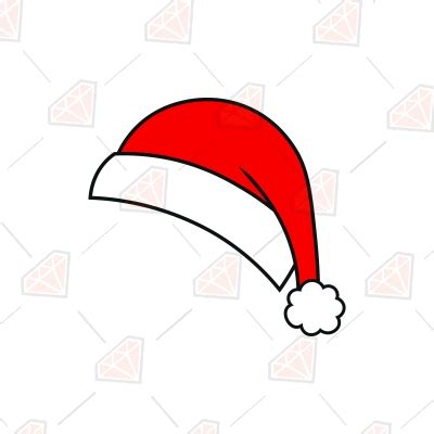 Simple Santa Hat Svg Cut And Clipart Files Basic Santa Claus Hat Svg