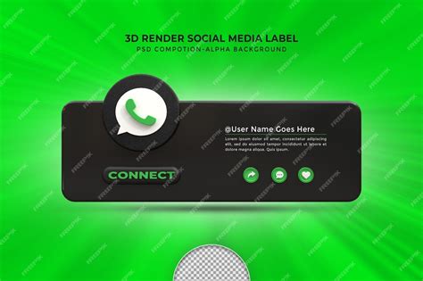 Premium Psd Follow Me On Whatsapp Social Media Lower Third 3d Design