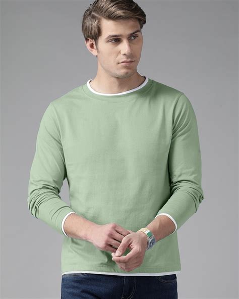 Buy Mens Green Slim Fit T Shirt Online At Bewakoof