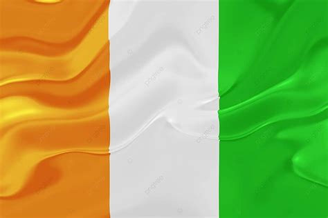 Flag Of Ivory Coast Wavy Art Illustration Fabric Photo Background And