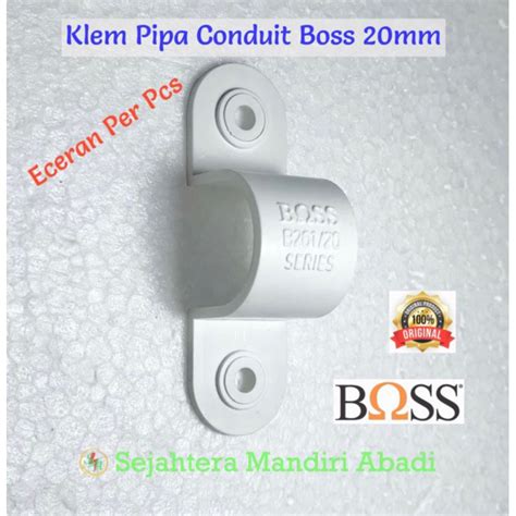 Jual Klem Boss Mm Pipa Listrik Putih Clamp Conduit Eceran Per Pcs