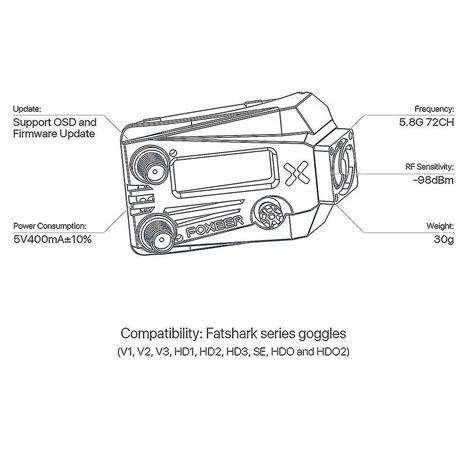 Foxeer Wildfire G Goggle Dual Receiver Module F R Fatshark Dominator