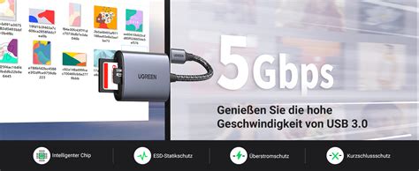 UGREEN USB C Kartenleser SD Micro SD Card Reader Aluminium Typ C