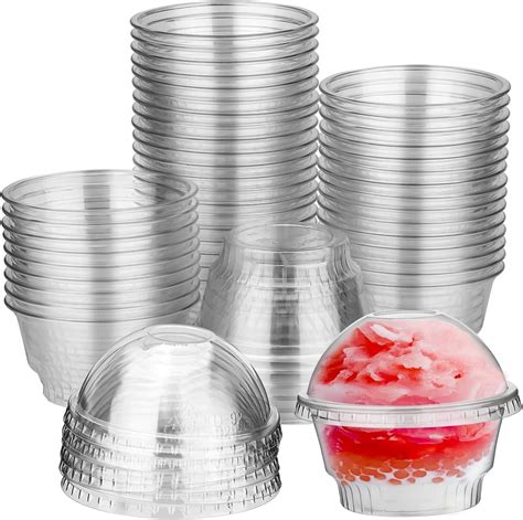 Paquete de 50 vasos de postre de plástico transparente de 5 onzas con