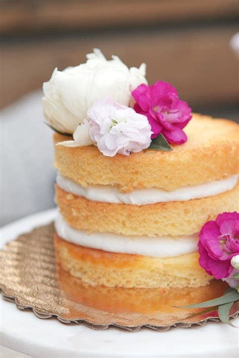 How To Dress Up A Store Bought Naked Cake With Flowers The DIY Playbook