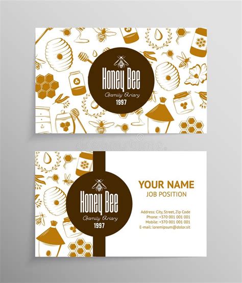 Honey and Beekeeping Business Cards Stock Vector - Illustration of honeycomb, logo: 126666642