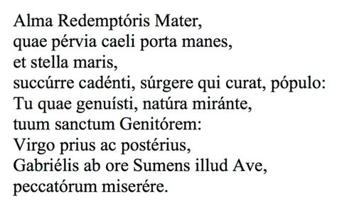 Alma Redemptoris Mater Solemn Tone Gregorian Chant Hymns