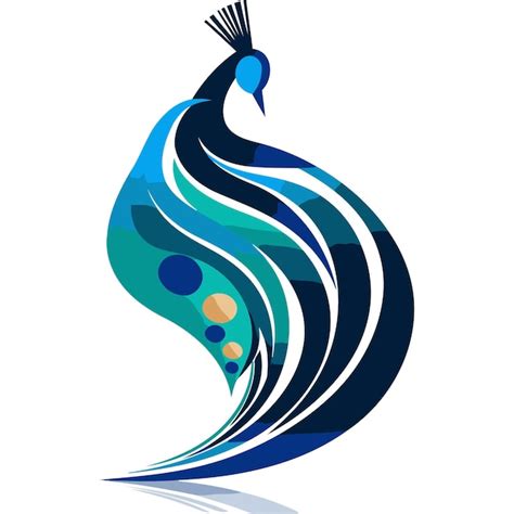 Abstract Peacock Logo Design With Elegant Blue And Teal Color Scheme