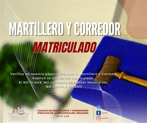 Martillero Y Corredor Matriculado Colegio De Martilleros Y Corredores