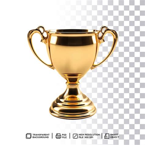 Premium PSD Graceful Transparent Golden Trophy Psd