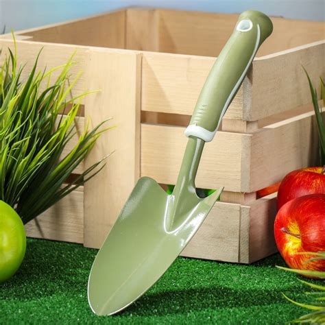 Совок посадочный широкий, 85х375 мм, сталь, рукоятка резина, Worth ...