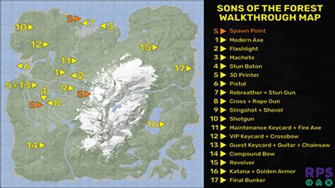 Sons Of The Forest Full Map Guide All Weapons And Locations Youtube