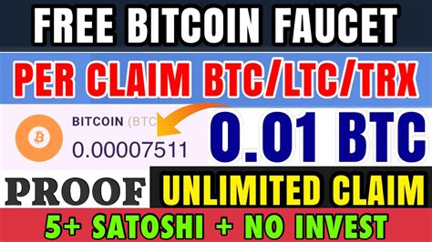 Free Bitcoin Faucet Per Claim Btc Ltc Trx 0 01 Btc Free High