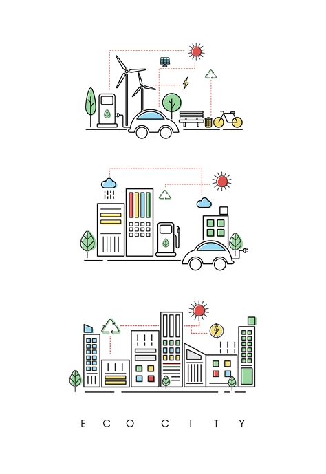 Illustration Set Of An Eco City Download Free Vectors Clipart