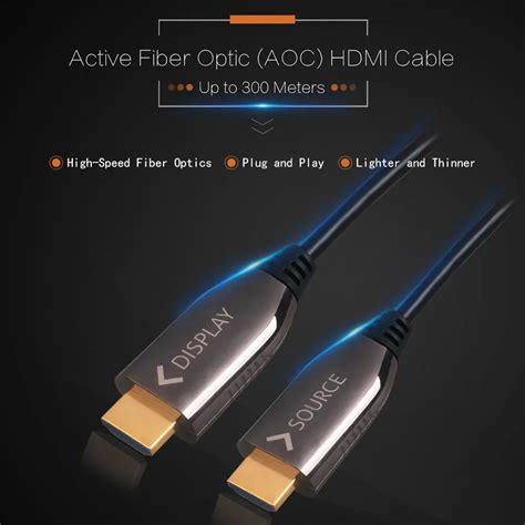 Ultra Slim Active Fiber Optic AOC High Speed 4K HD 60Ghz 1 4 2 0