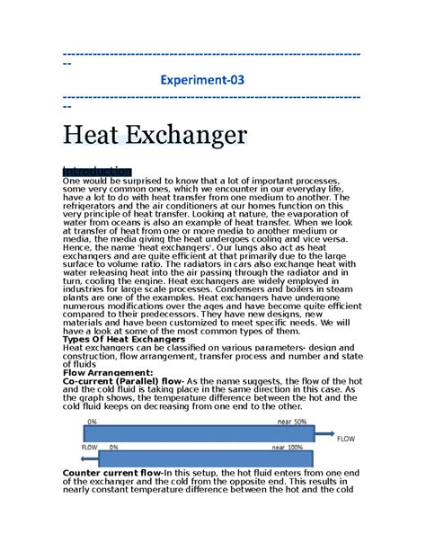 Experiment 3 (Heat Exchanger) - Experiment- Heat Exchanger Introduction