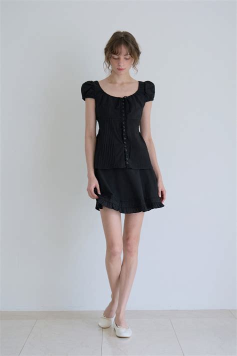 MUSINSA公式 WITHOUT SUMMER Montana Frill Skirt Black