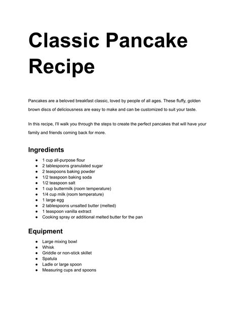 Ppt Classic Pancake Recipe Powerpoint Presentation Free Download