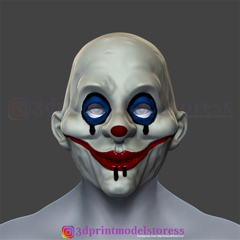 3D Print File Cosplay Helmet Joker Dark Knight Henchmen Clown Mask STL