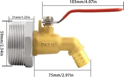 Gallon Drum Spigot Brass Barrel Faucet With Epdm Gasket For