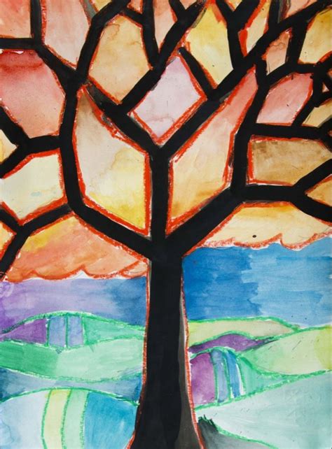 Albero A Colori Caldi E Freddi Kunststunden Kunst Unterrichten Kunst