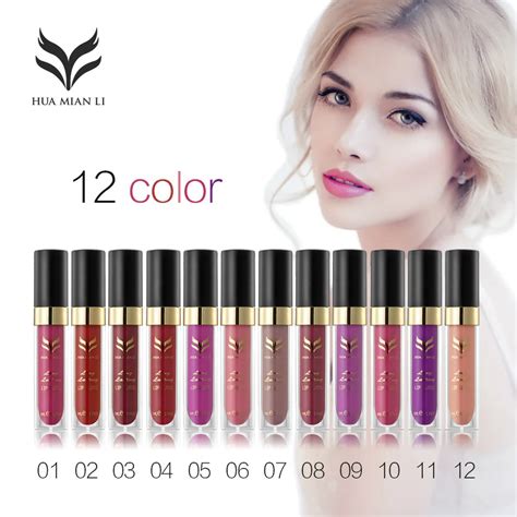 Humianli 12 Colors Matte Liquid Lipstick Waterproof Nude Purple Red Lip