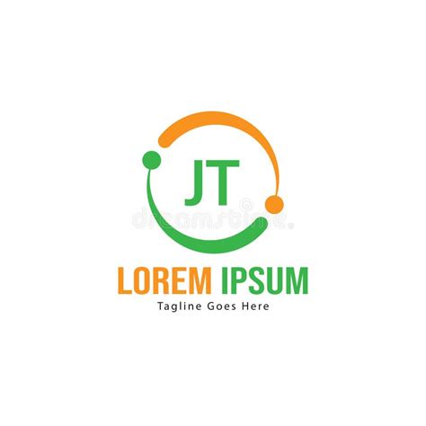 Initial JT Logo Template With Modern Frame Minimalist JT Letter Logo