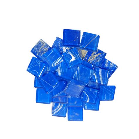 Tesela Vidrio Metalizada 2x2cm X 100grs Azul