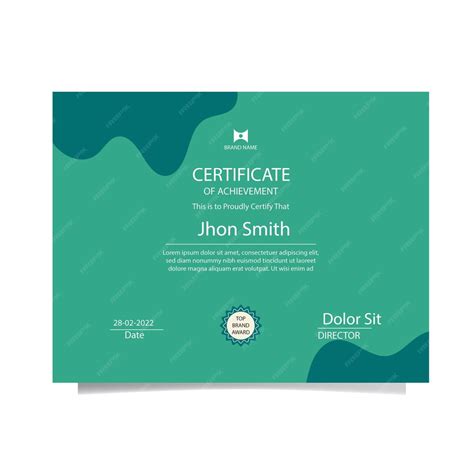 Premium Vector Modern Certificate Of Achievement Template