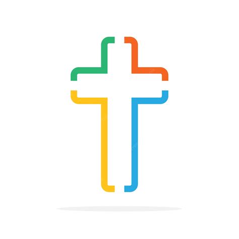 Icono De Cruz Cristiana De Color Ilustración Vectorial Cruz Cristiana