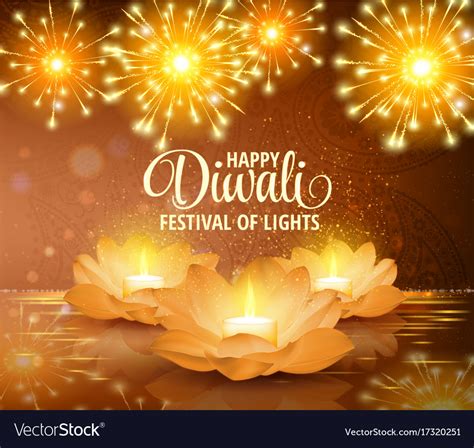 Happy Diwali Festival Light Background Royalty Free Vector