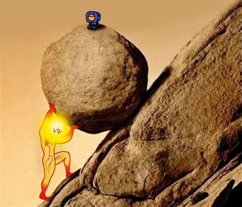Create Meme Pushing A Rock Uphill Sisyphus And The Stone The