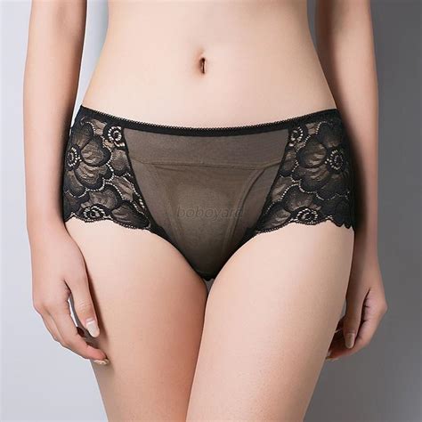 Women Cotton Underwear Briefs Sexy Panties Full Transparent Lace