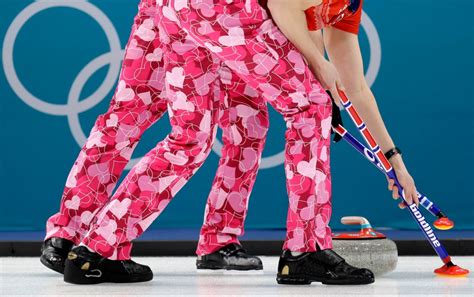 Norway curling team celebrates Valentine’s Day with heart-themed pants ...