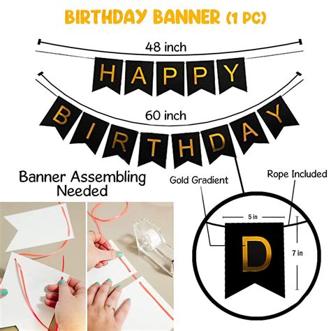 Party Propz Happy Birthday Decoration Kit Combo 42pcs Metallic Rubber