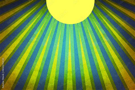 Retro Groovy Sunburst Background Pattern In 60s Hippy Style Grunge