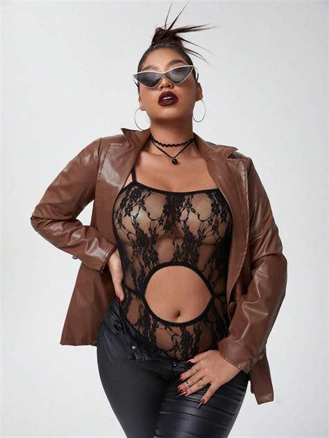 Classic Sexy Plus Size Women S Lace Wireless Sexy Bodysuit Lingerie