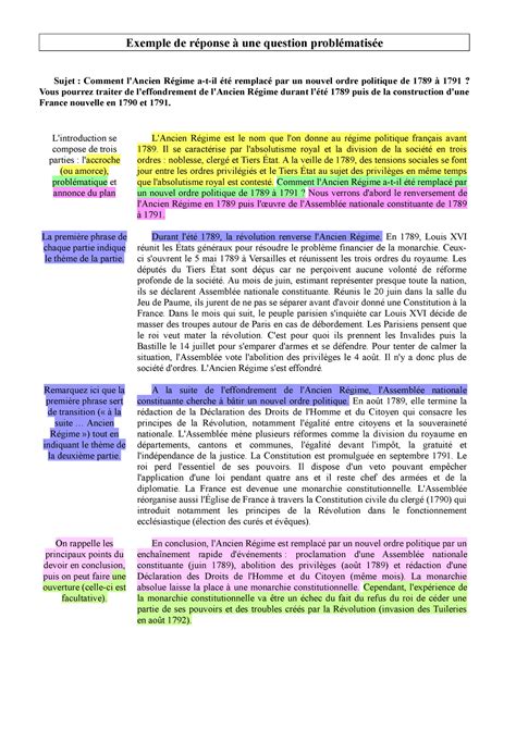 Exemple Rep Question Problematisee Exemple de réponse à une question