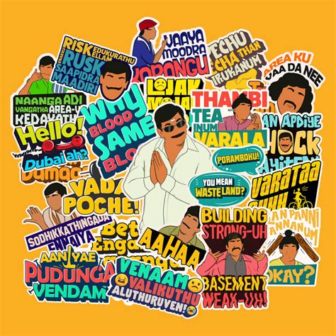 Vadivelu Sticker Pack Of 22 Filmy Space