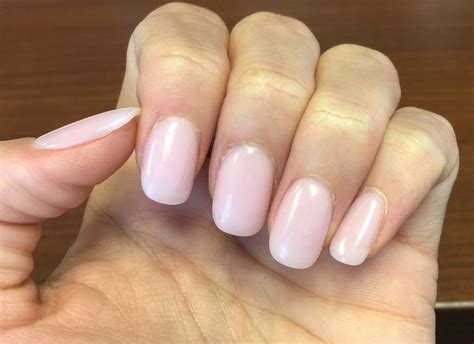 Natural Looking Acrylic Nails With Powder 18b And Clear Polish