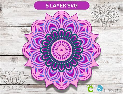 3d Mandala Svg 5 Layer Geometric Art Mandala Svg Svg Design Layered Mandala Files For Cricut